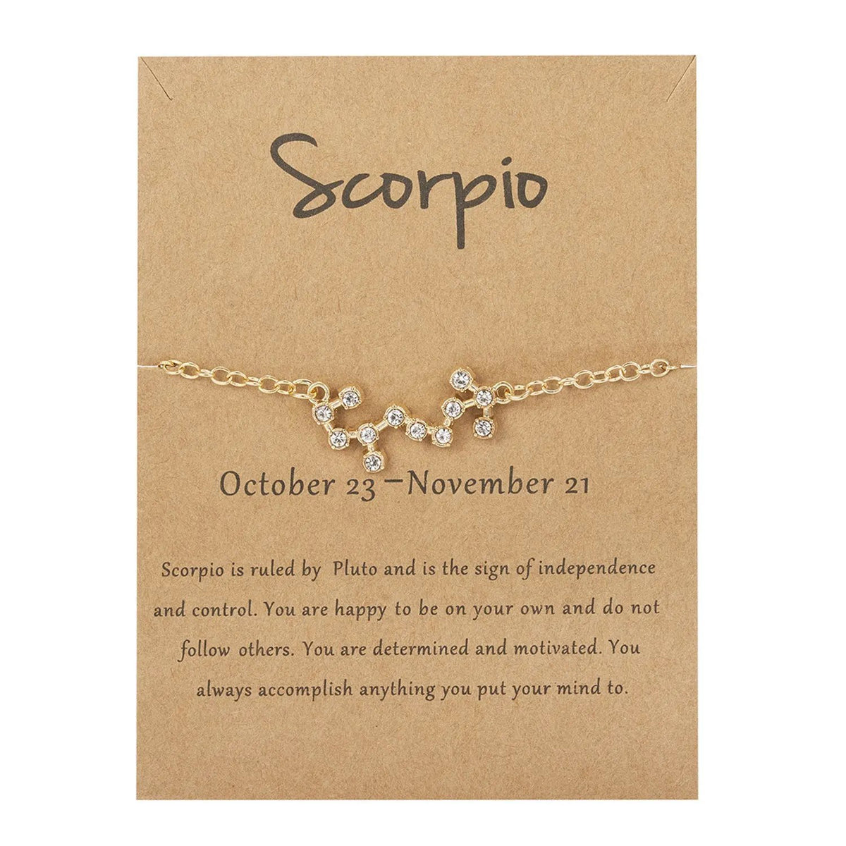 Women's Twelve Constellation Paper Card Chain Bracelet by Maiden-Art