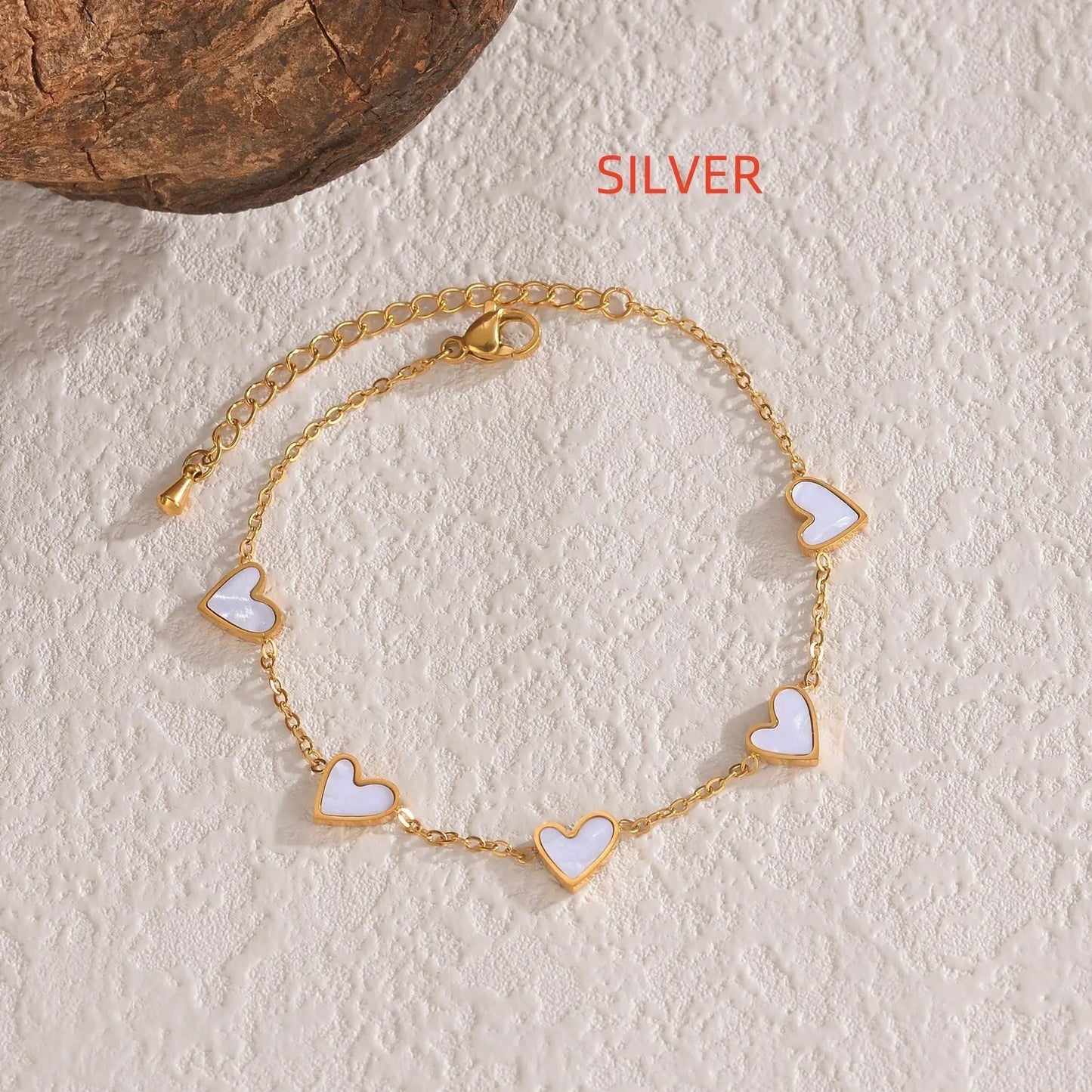 Ins Love Bracelet Stainless Steel Dripping Heart Bracelet Fashion Valentine's Day Jewelry Gift by Maiden-Art