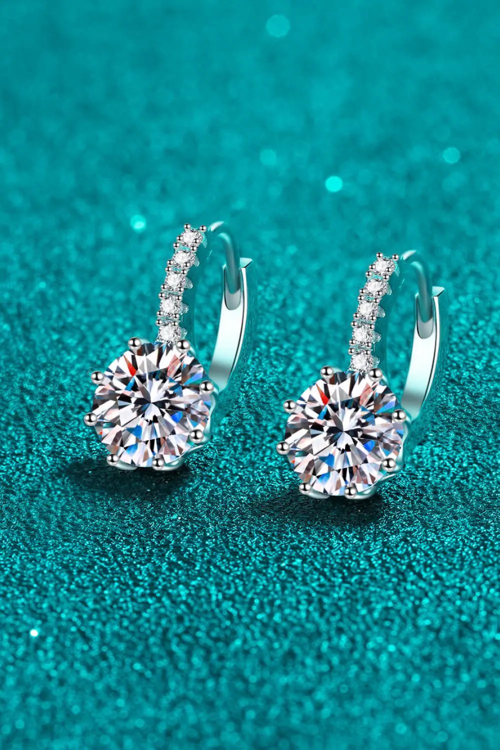 4 Carat Moissanite 925 Sterling Silver Earrings by Partner Label