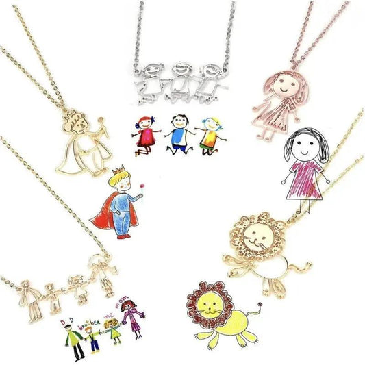 CREATE YOUR OWN DESIGN & DRAWINGS - Doodle Drawing Necklace - custom necklace by Maiden-Art
