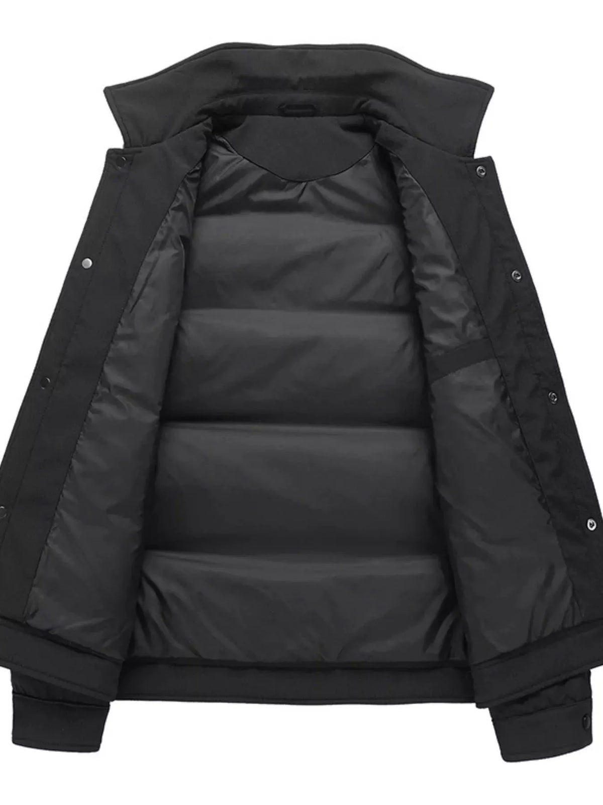 Men's Plus Size Snap Down Puffer Jacket by Partner Label