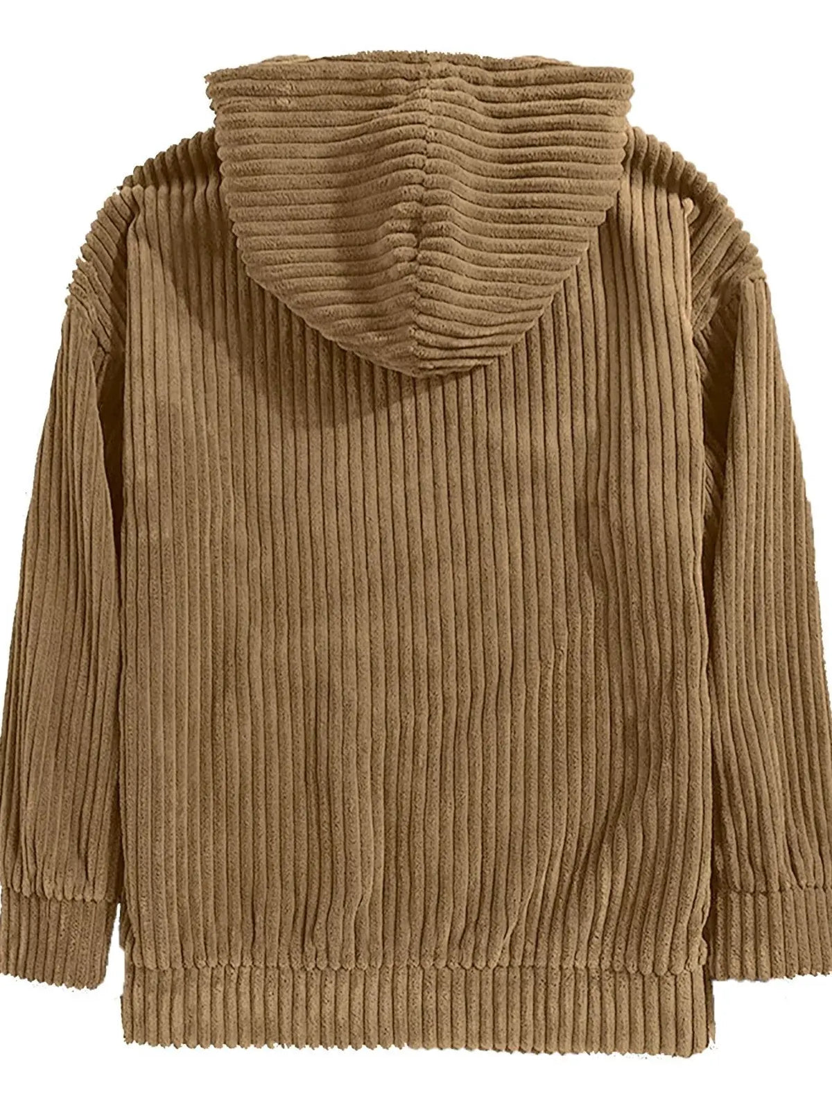 Men's Full Size Casual Corduroy Hoodie Plus Size by Trendsi