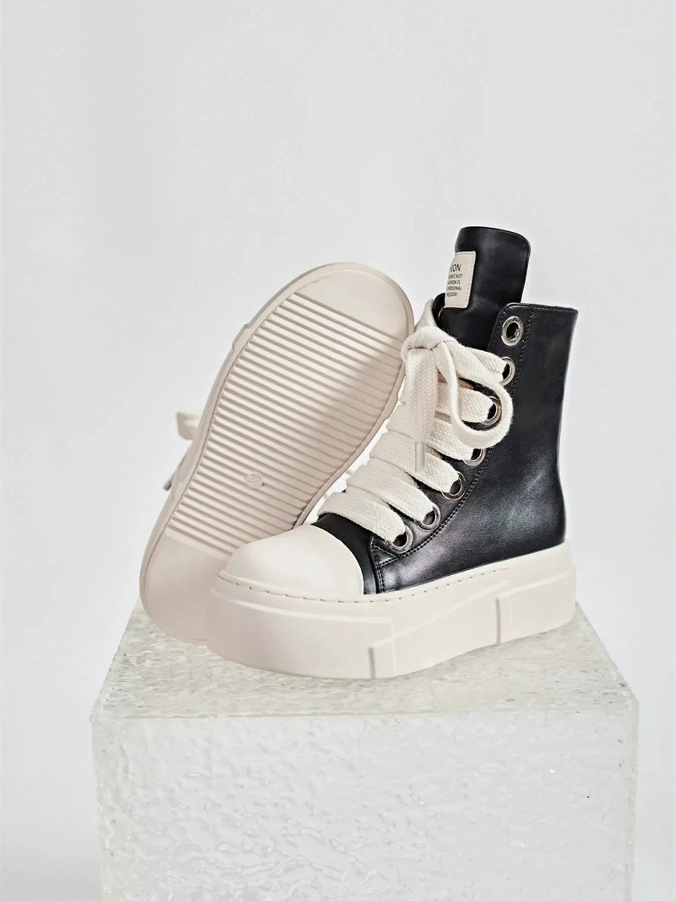 Platform Lace Up Contrast Sneakers by Partner Label