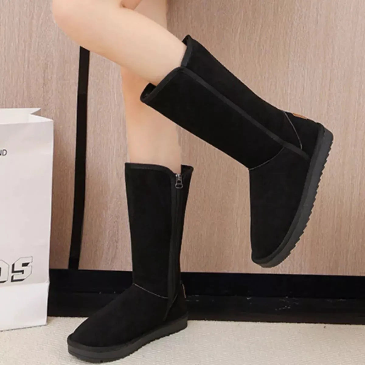 Knee-High Boots with Zipper by Partner Label