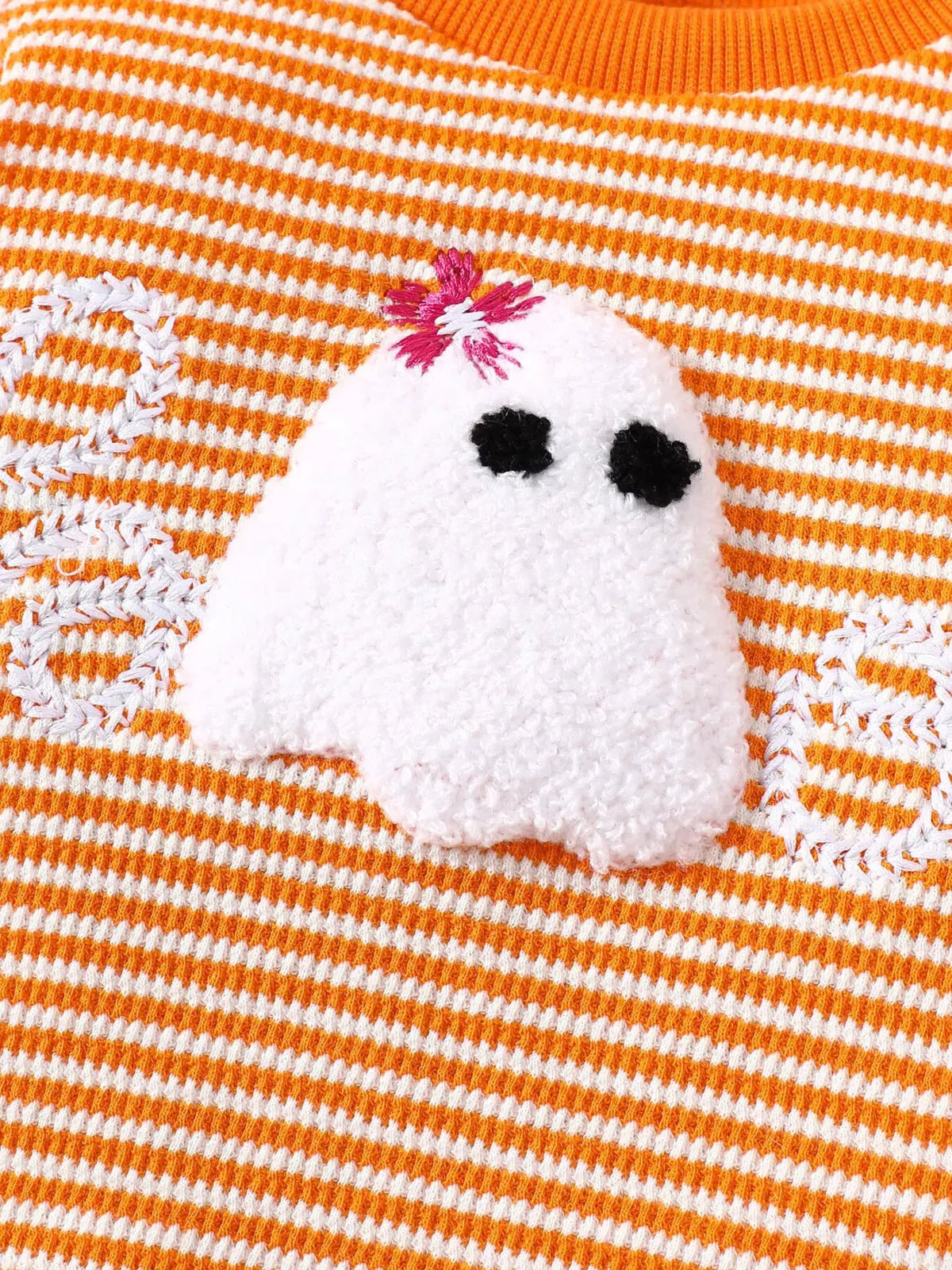 Children's Halloween Striped Ghost Top and Pants Set by Trendsi