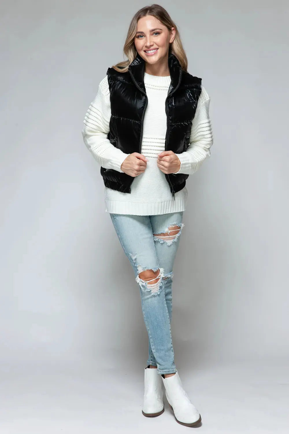 Snobbish Fine Fur Lining Quilted Vest by Snobbish