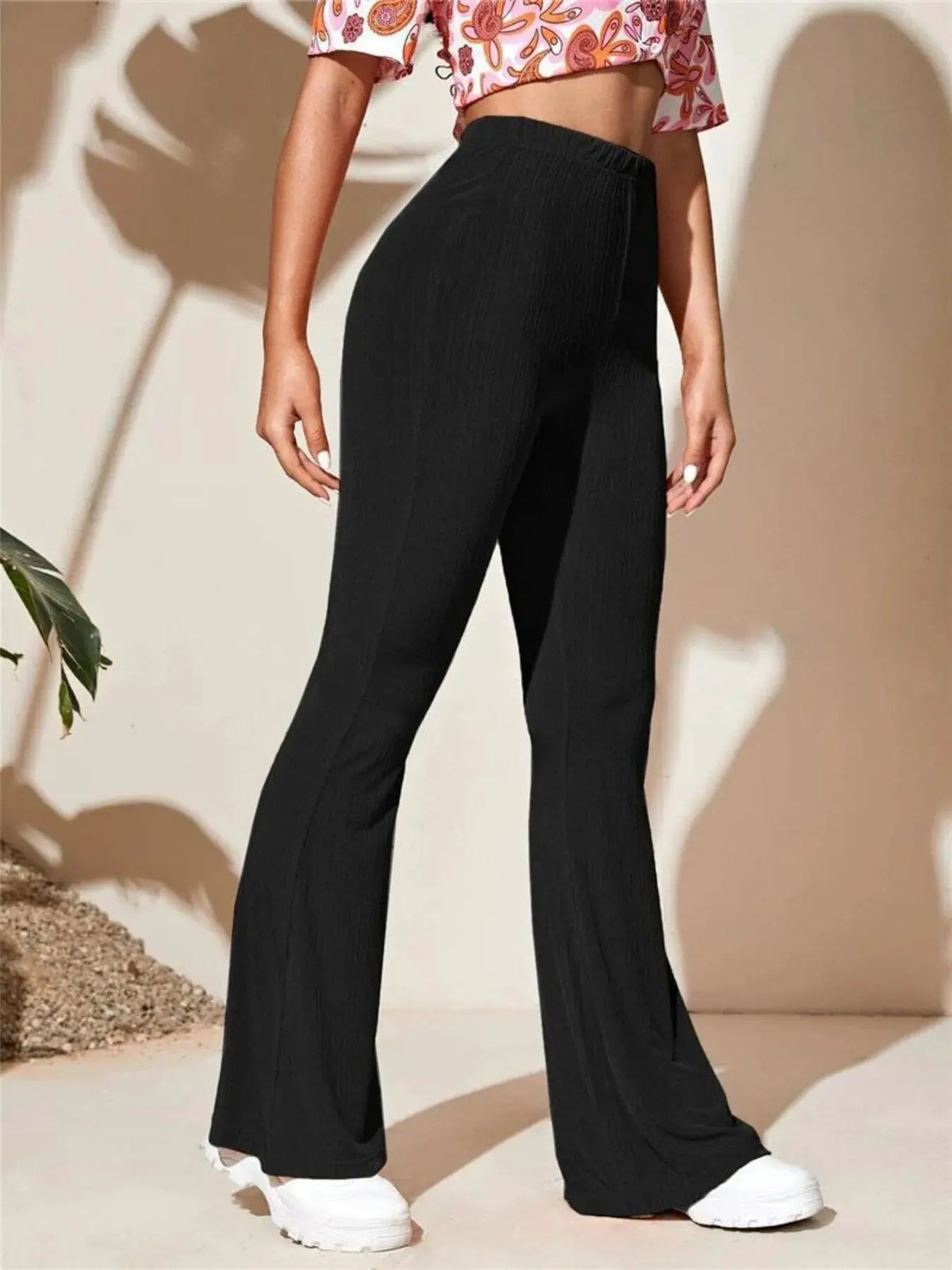 Full Size High-Waist Flare Active Pants Plus Size by Partner Label