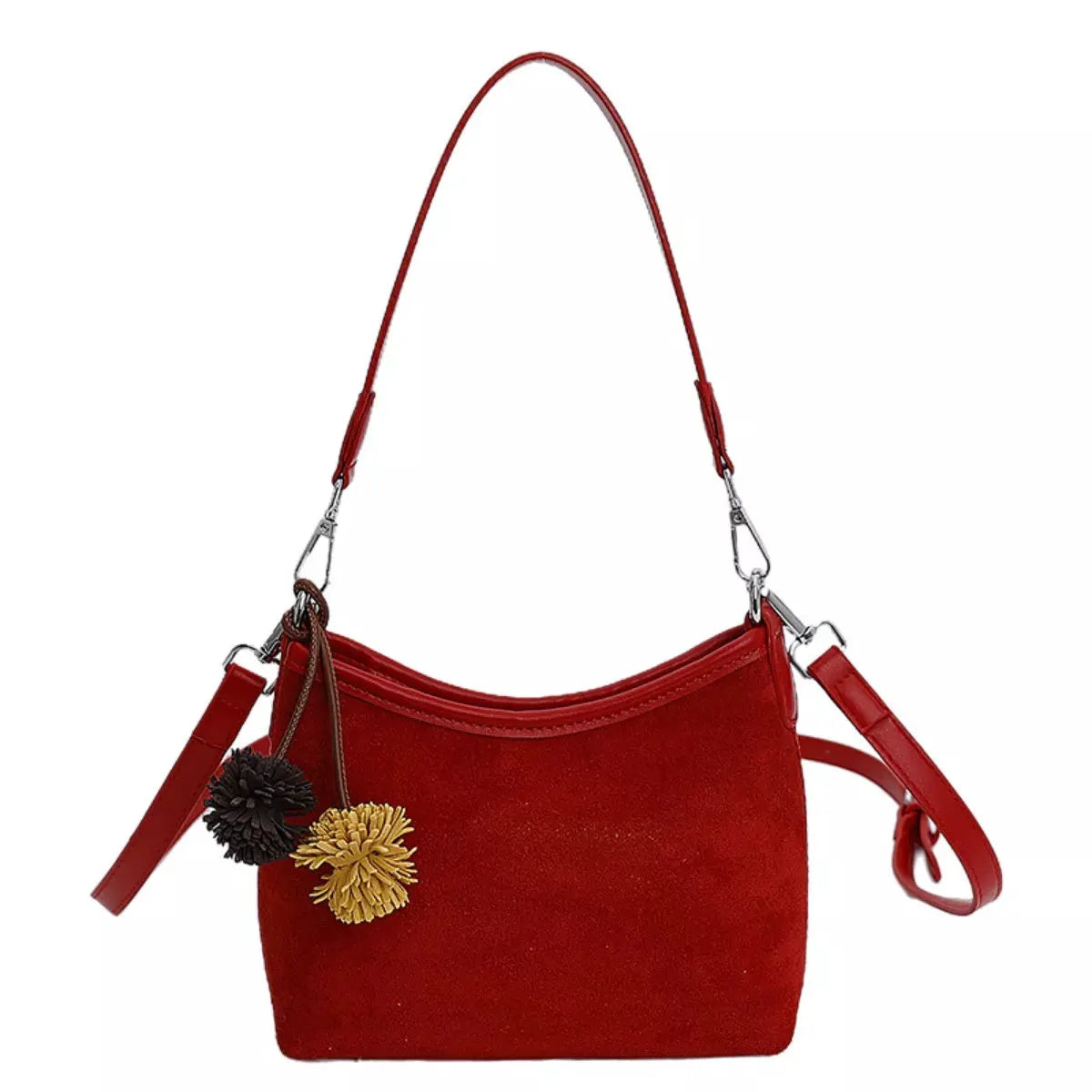 Suede Crossbody Bag with Adjustable Shoulder Strap by Partner Label