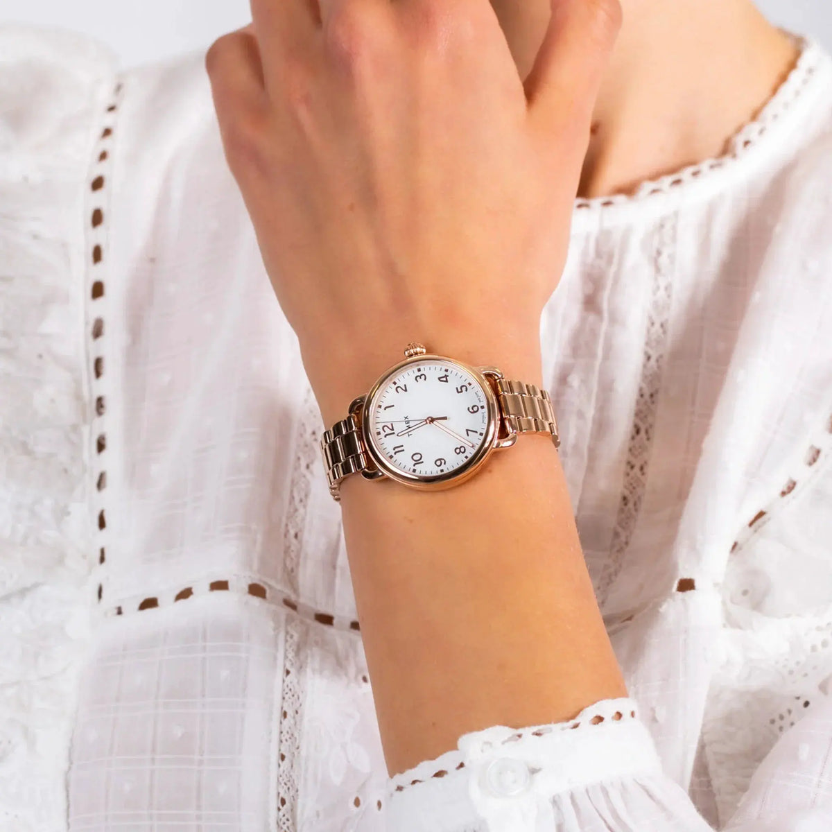 Timex Women's Rose Gold Stainless Steel Watch, Silver Dial | Tw2u14000 by TIMEX