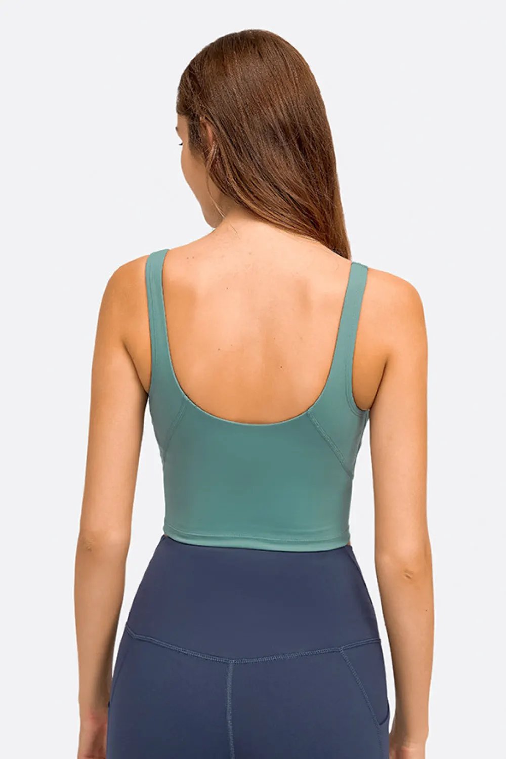Millennia Deep V-Neck Crop Sports Bra by Millennia