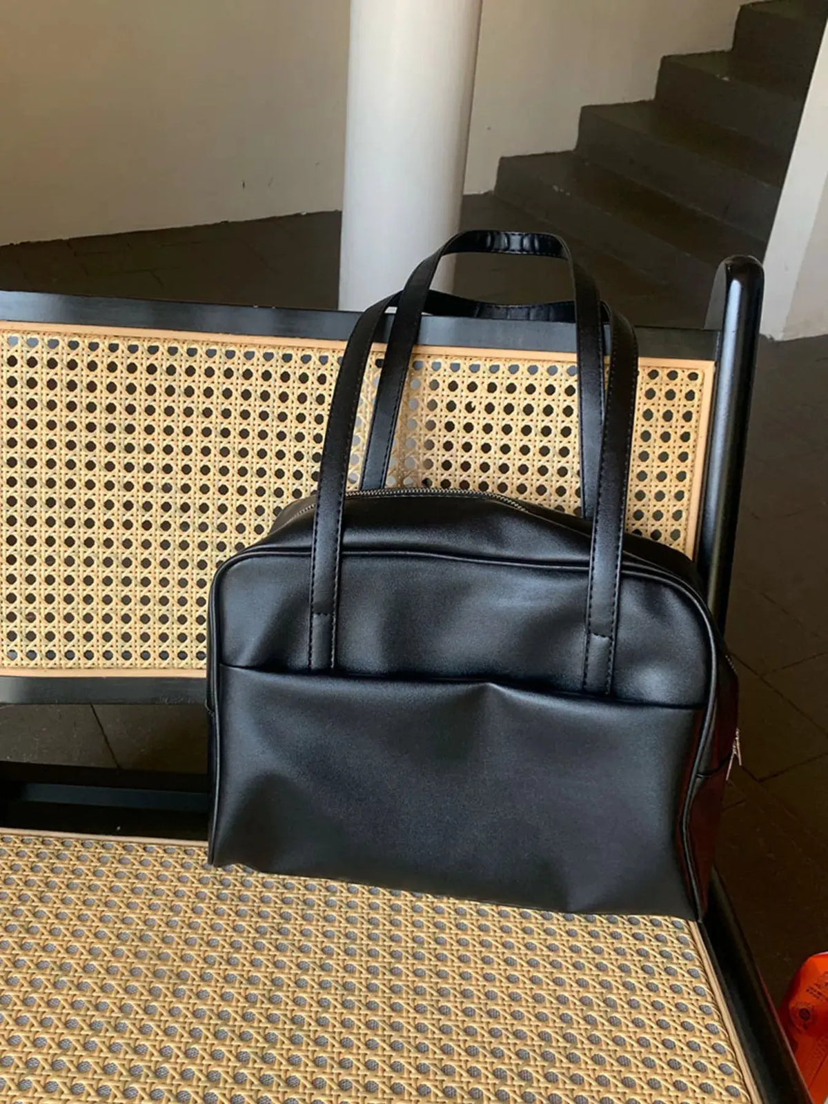 Classic Style Faux Leather Tote Bag by Partner Label
