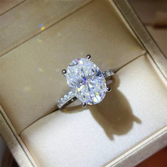 8 Carat Moissanite 925 Sterling Silver Ring by Partner Label