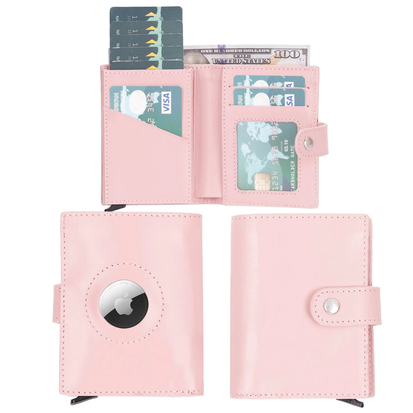 Douglas Genuine Leather Pop-Up Wallet with AirTag Slot - RFID Blocking Cardholder by TORONATA