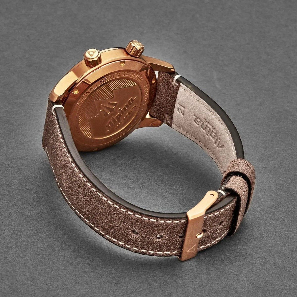 Alpina Men's AL525BRC4H4 'Seastrong' Diver Heritage Brown Dial Bronze by Rose Quartz