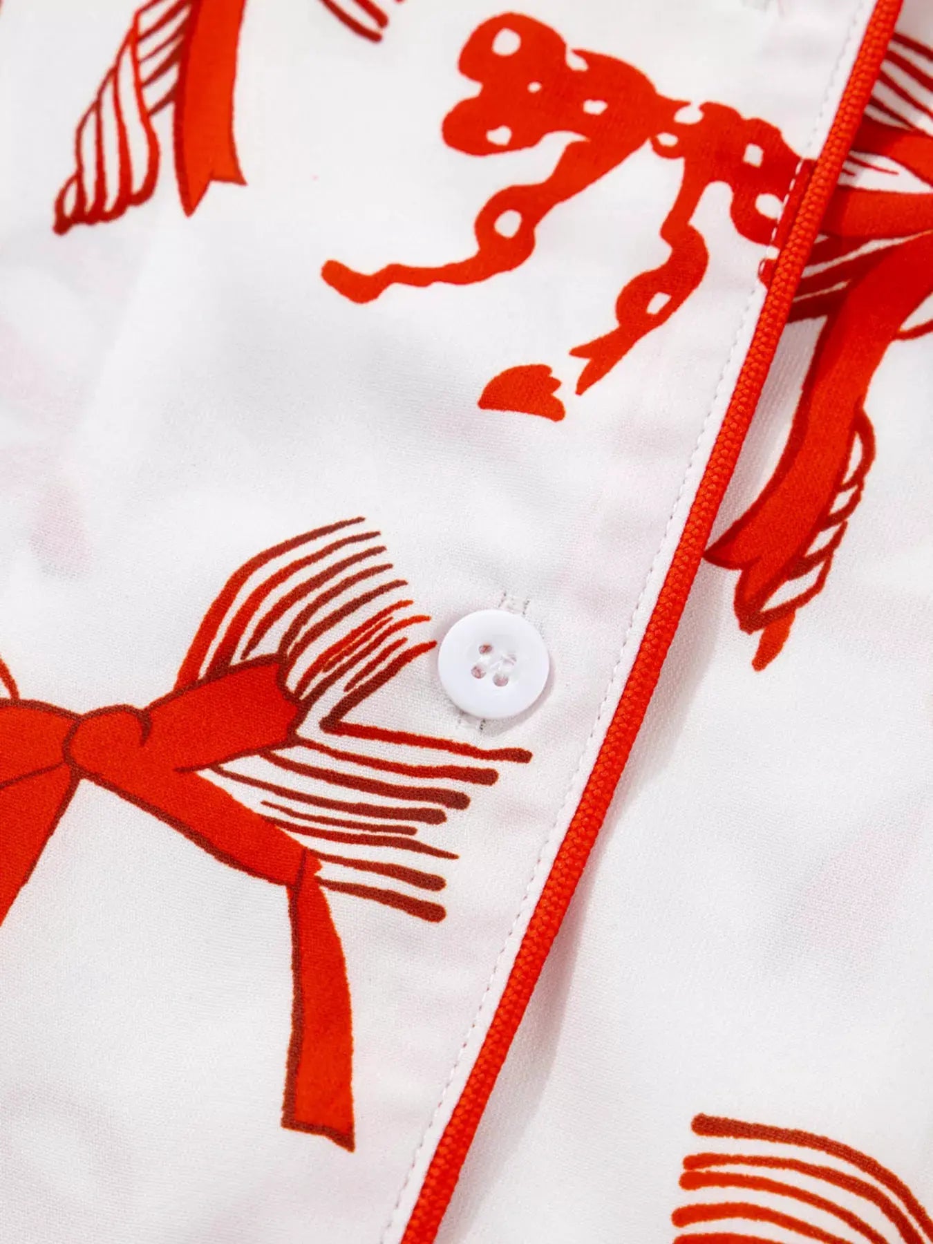 Christmas Bow Print Top and Pants 2pcs Pajama Set by Partner Label