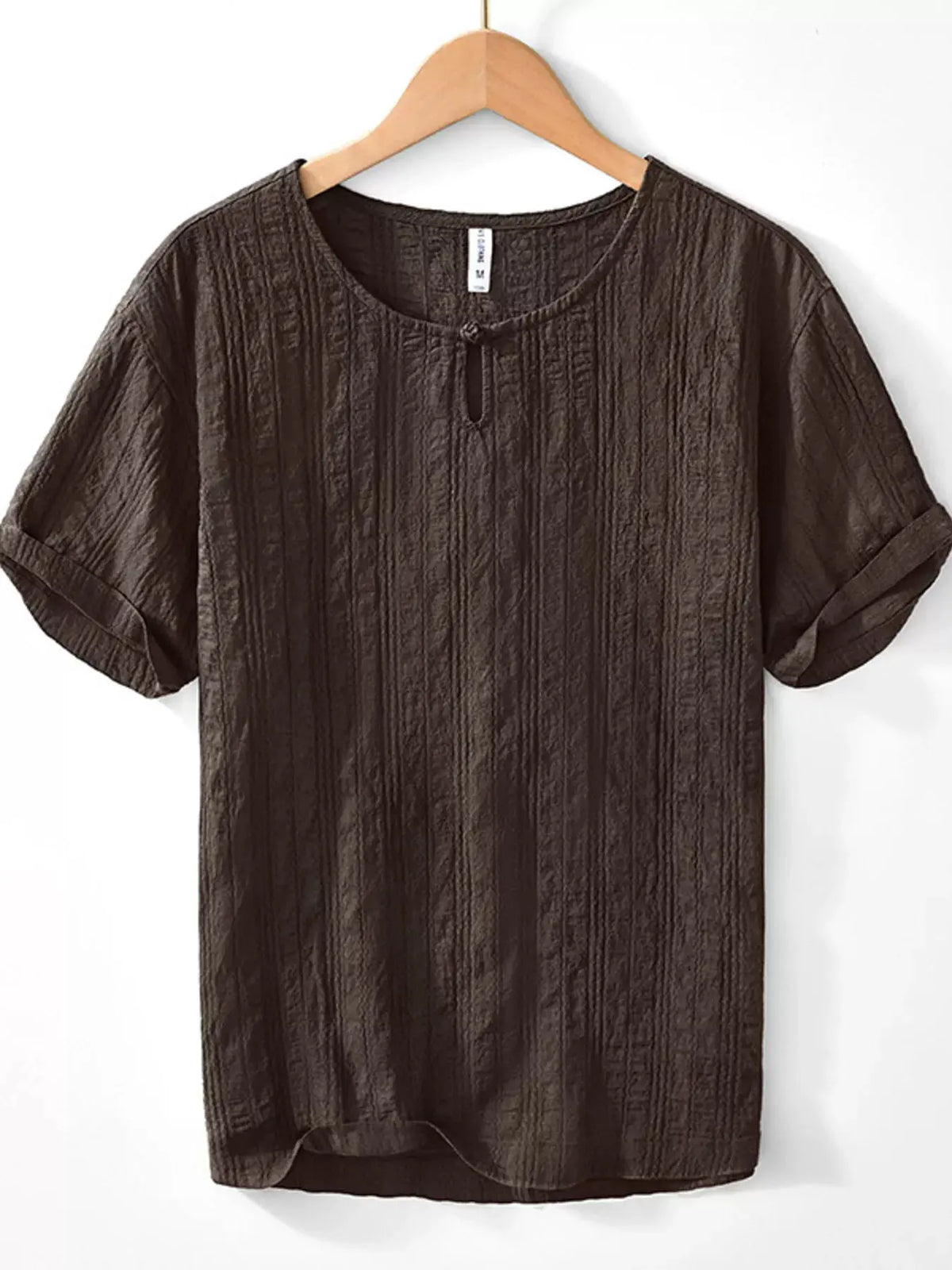 Men's Plus Size Textured Short Sleeve Blouse by Partner Label