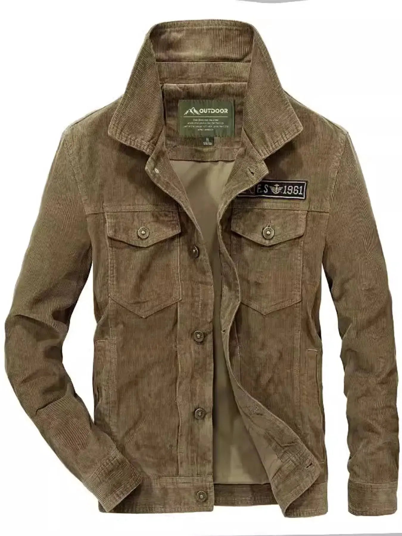 Men's Plus Size Button Up Long Sleeve Jacket by Partner Label