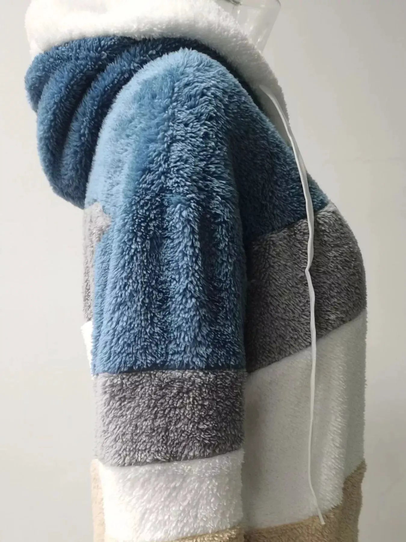 Full Size Fuzzy Zip Up Hooded Outerwear Plus Size | Partner Labels Selection by Partner Label