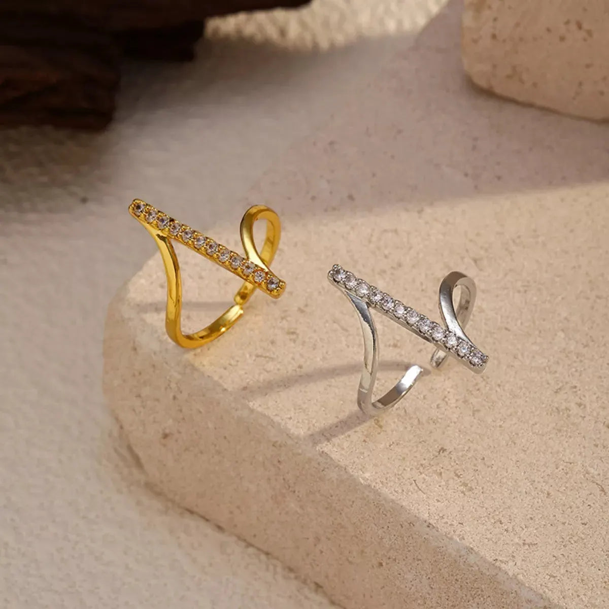 Irregular Rhinestone Ring by Partner Label
