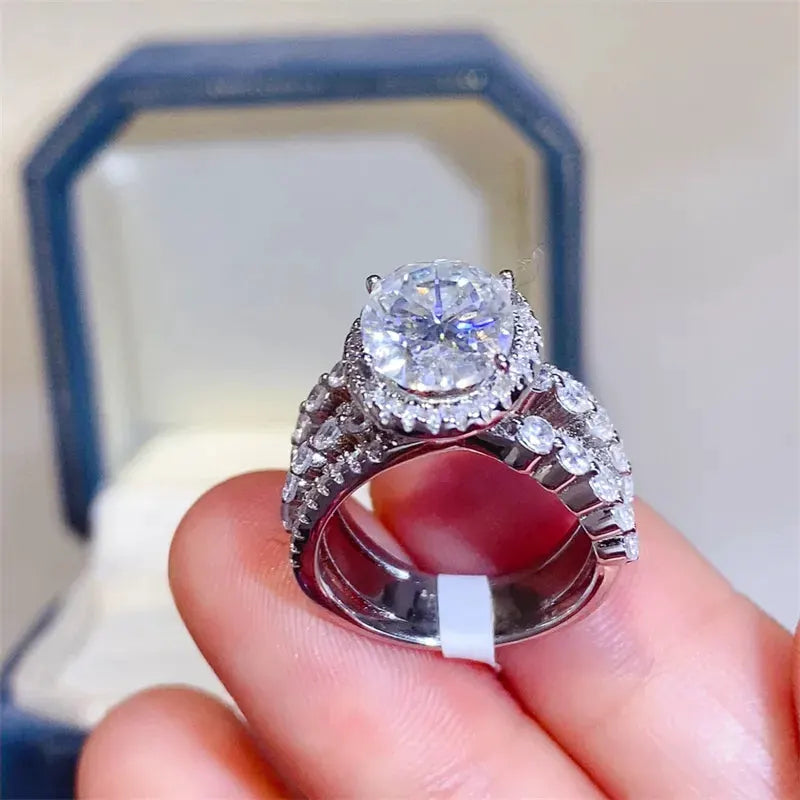 3 Carat Moissanite 925 Sterling Silver Layered Ring by Partner Label