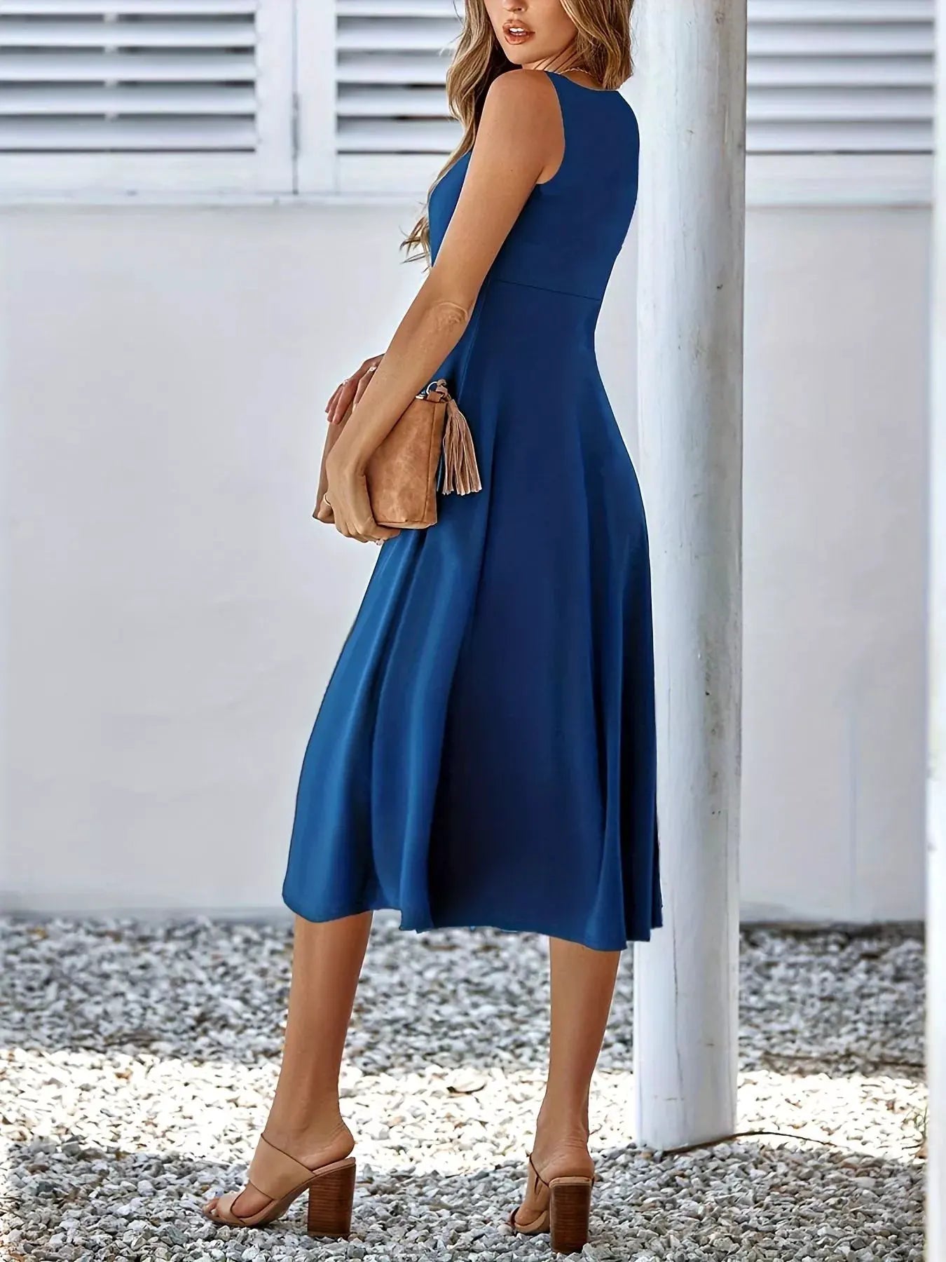 Sleeveless A-Line Midi Dress by Partner Label