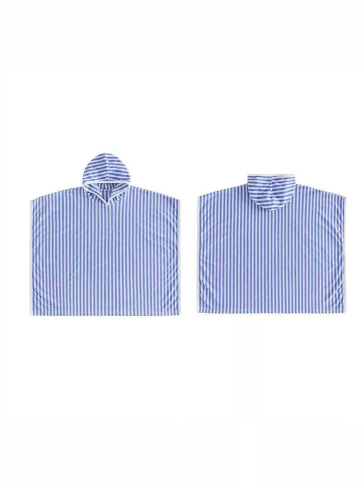 Children's Striped Hooded Poncho by Trendsi