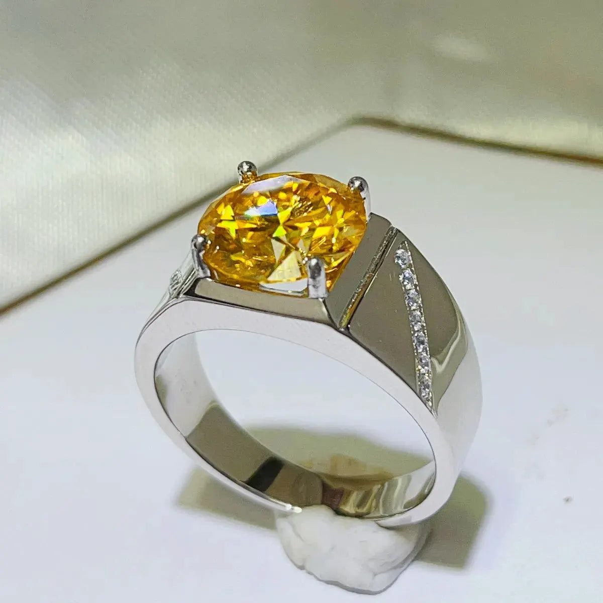 5 Carat Moissanite 925 Sterling Silver Ring by Partner Label