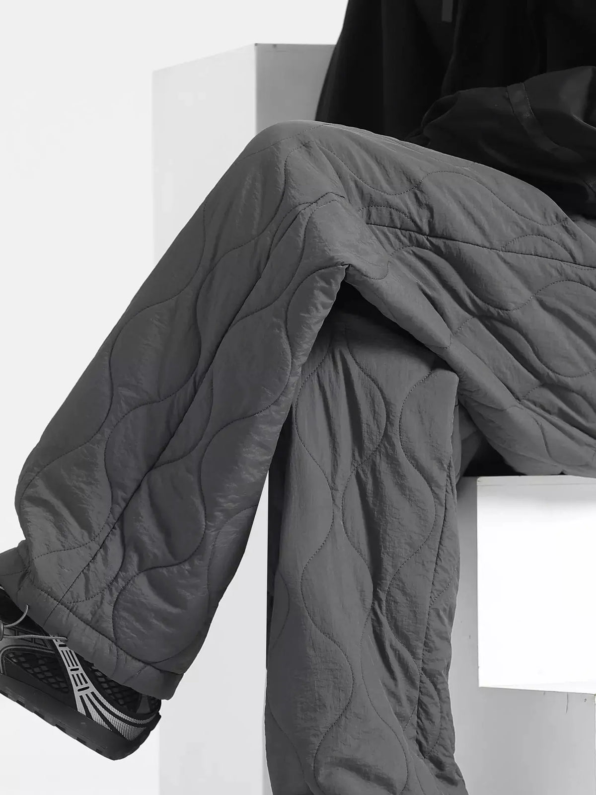 Men's Plus Size Quilted Loose-Fit Pants by Partner Label