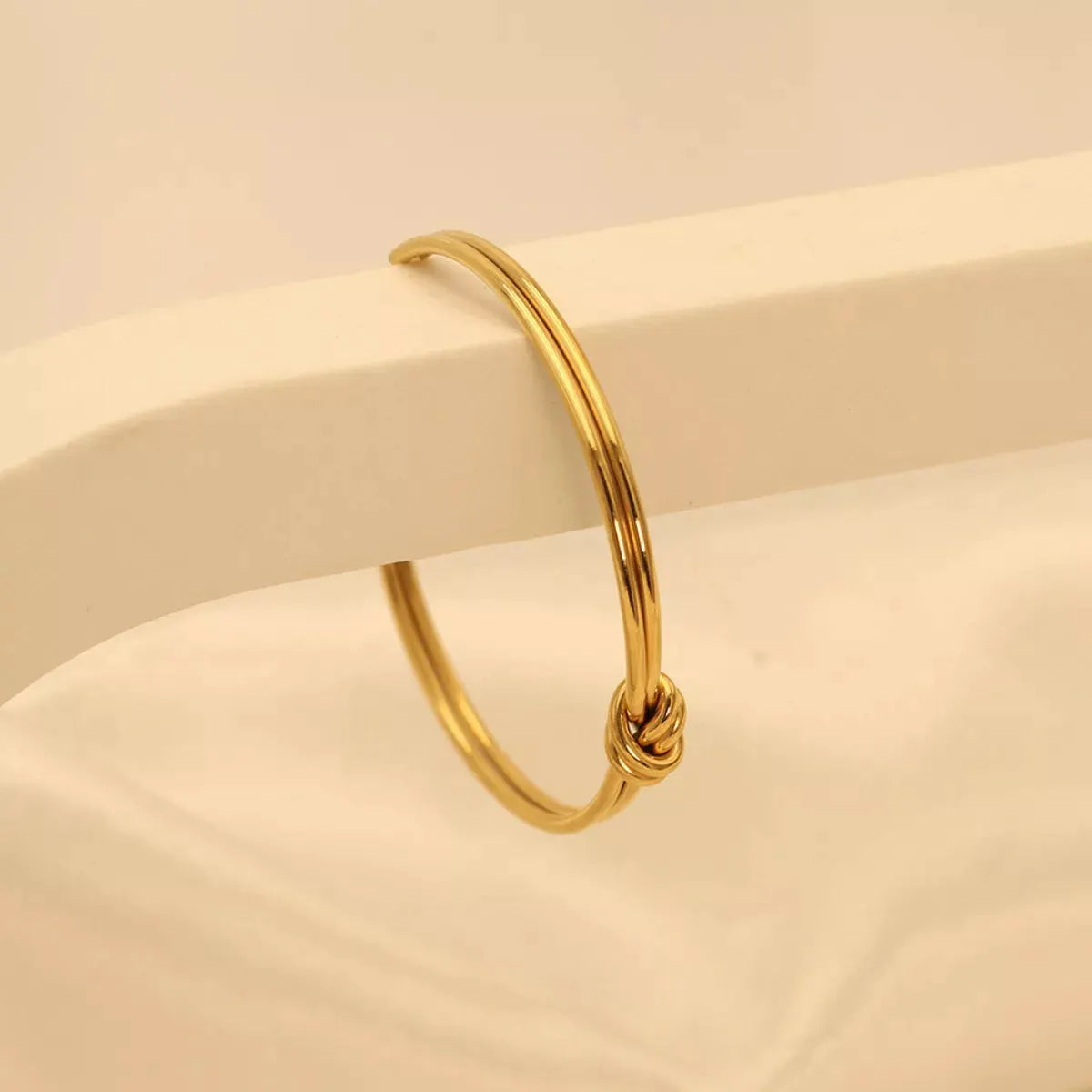 18K Gold-Plated Knot Open Bracelet by Partner Label