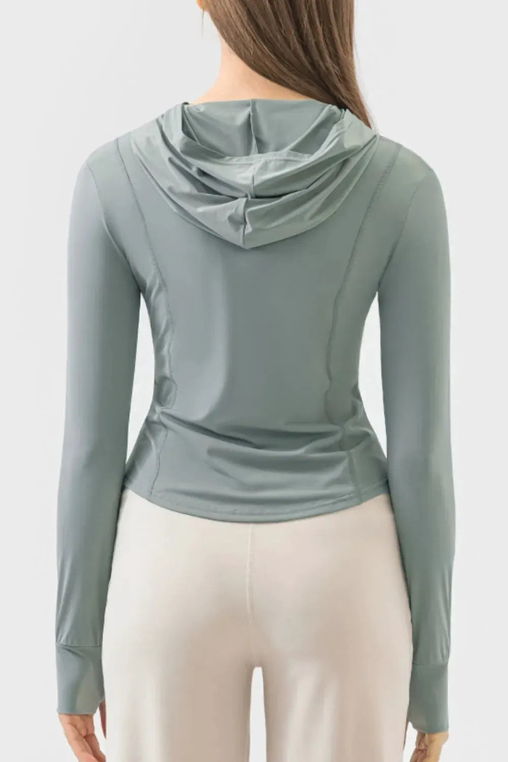 Millennia Pocketed Zip Up Hooded Long Sleeve Active Outerwear by Millennia
