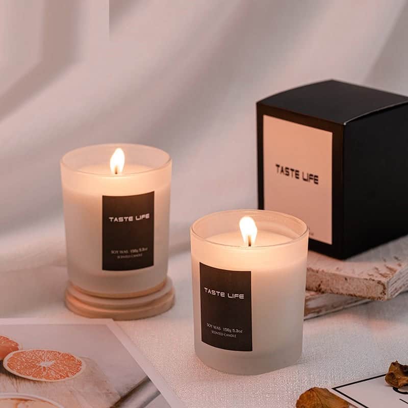 Smokeless Handmade Soy Wax Scented Candle With Clear Wooden Cover by Maiden-Art