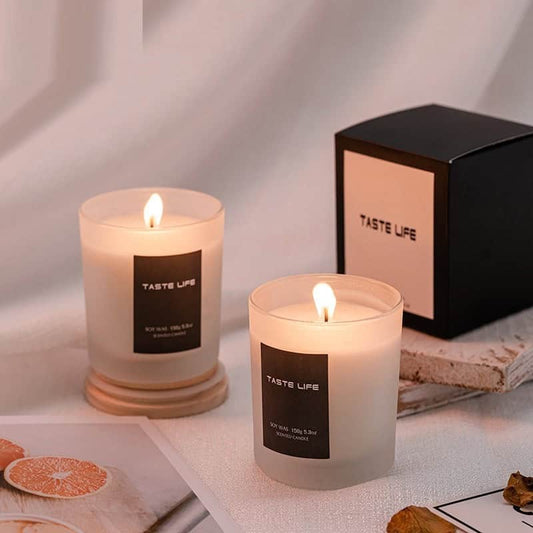 Smokeless Handmade Soy Wax Scented Candle With Clear Wooden Cover by Maiden-Art