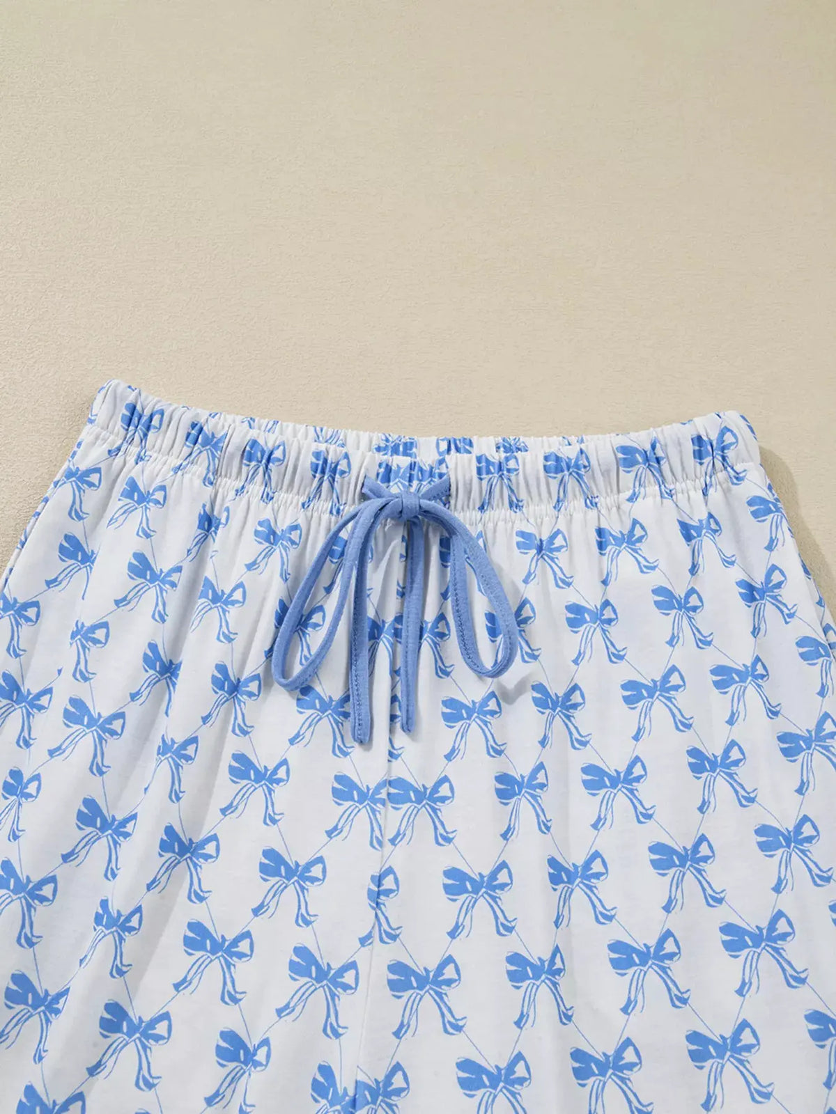 Bow Print Long Sleeve Shirt and Pants Pajama Set by Partner Label