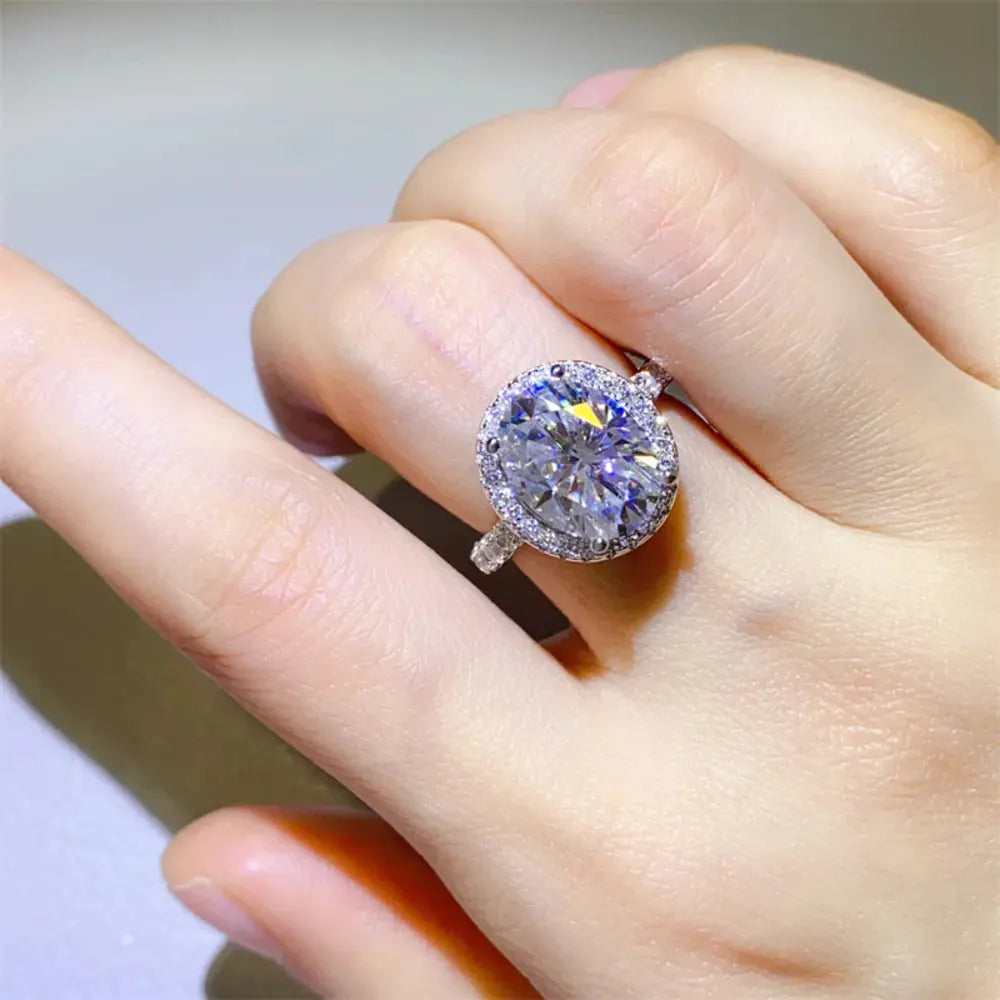 5 Carat Moissanite 925 Sterling Silver Ring by Partner Label