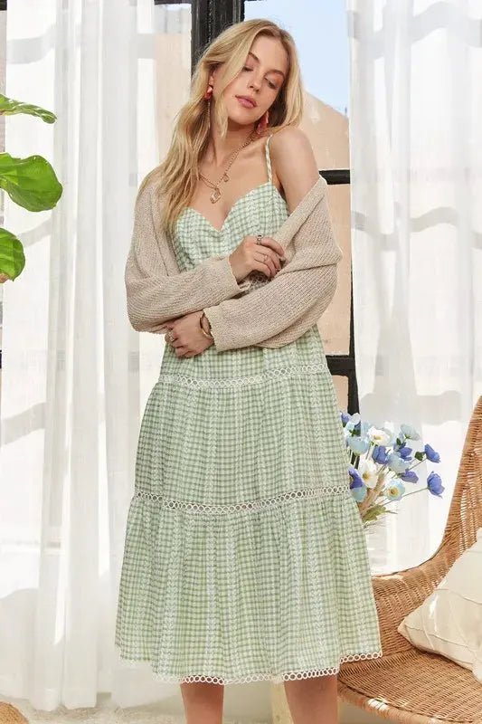 ADORA Gingham Detail Washed Dress by ADORA