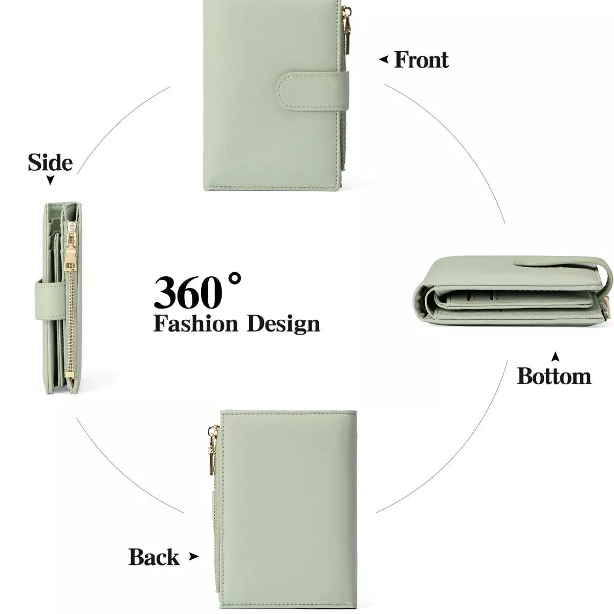 Leather Bifold Wallet with Zipper by Partner Label
