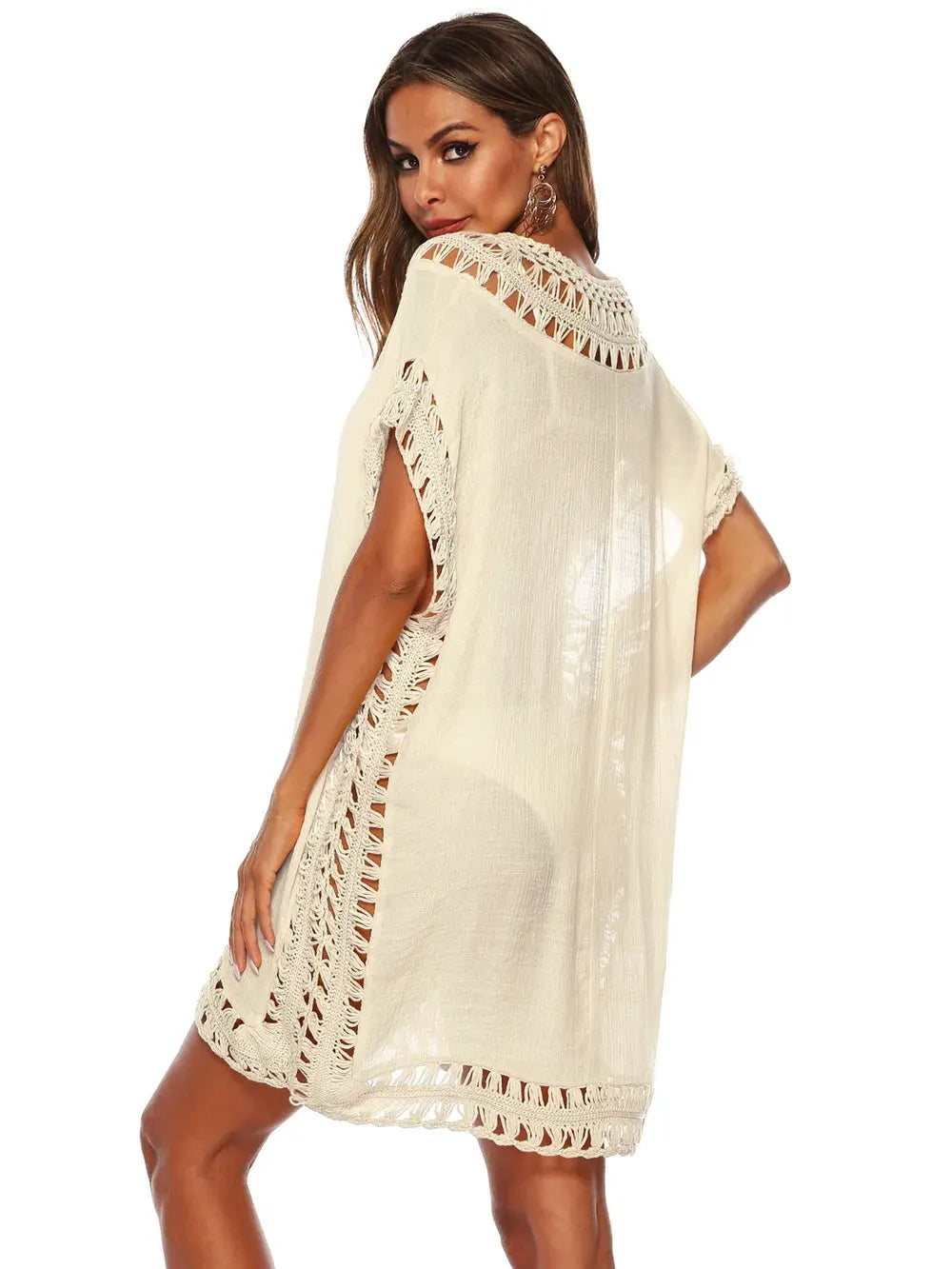 Cutout V-Neck Short Sleeve Cover-Up by Partner Labels