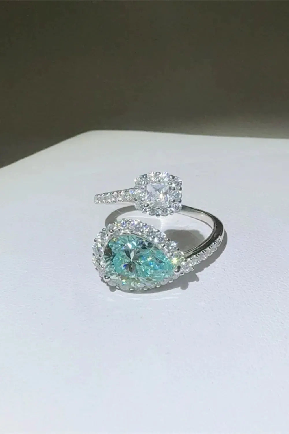 2 Carat Moissanite 925 Sterling Silver Bypass Ring by Partner Label