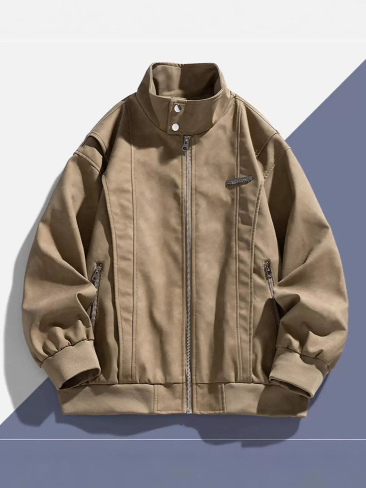 Men's Plus Size Zip Up Long Sleeve Jacket by Partner Label