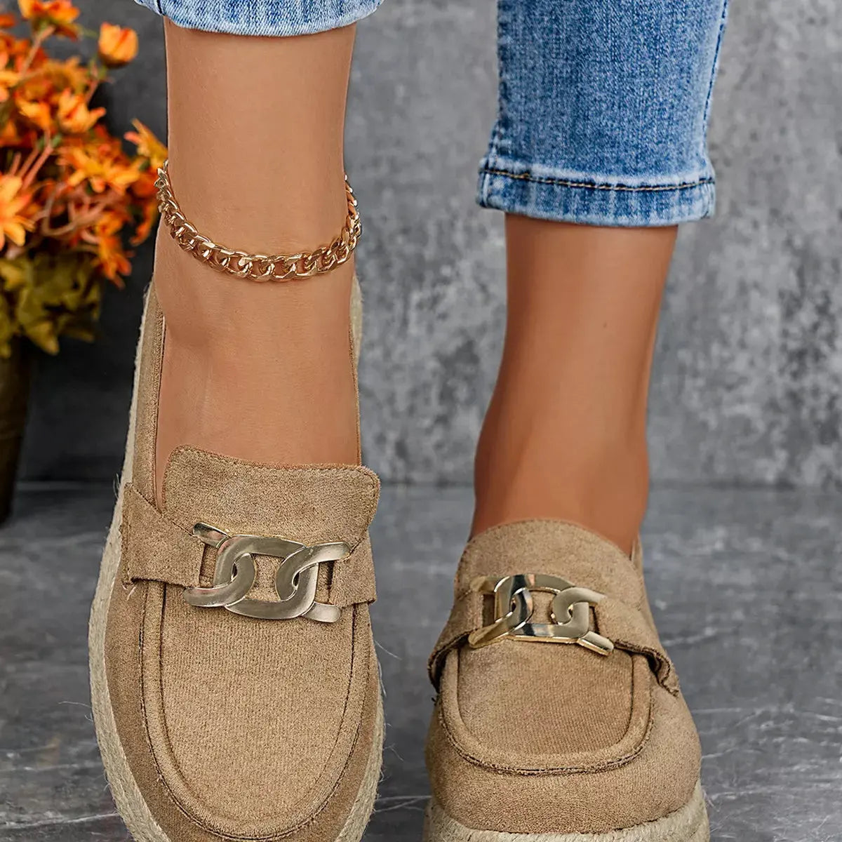 Round Toe Platform Slip-Ons by Partner Label