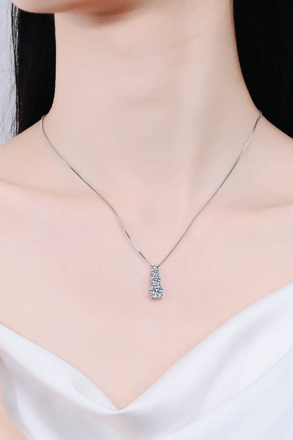 Moissanite Triple-Pendant Necklace by Partner Labels
