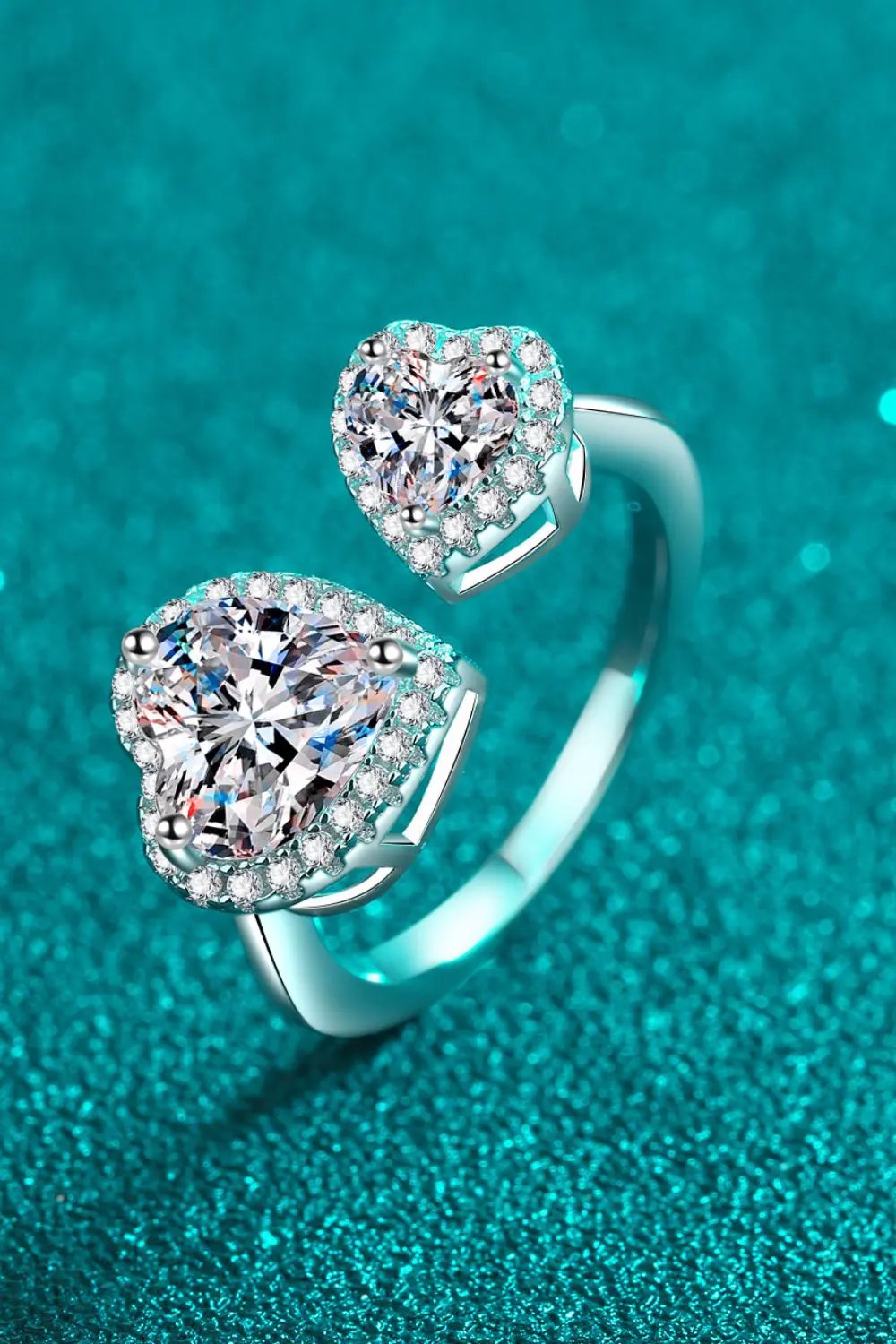 Heart-Shape Moissanite Open Ring by Partner Label
