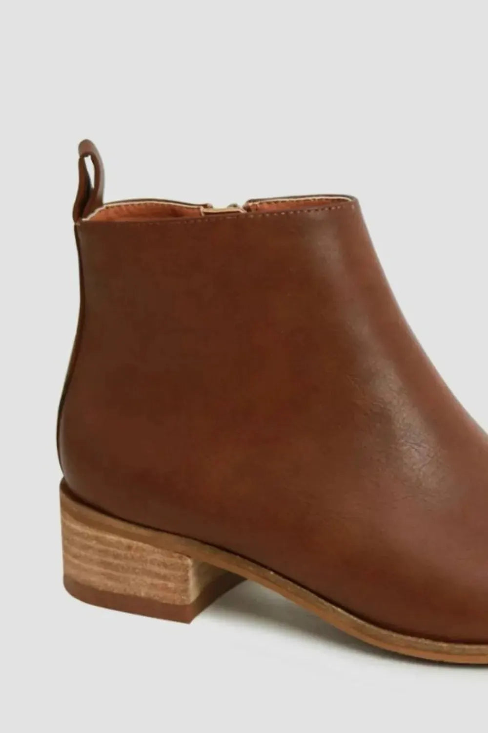 Beast Fashion PU Leather Block Heel Boots by Beast Fashion
