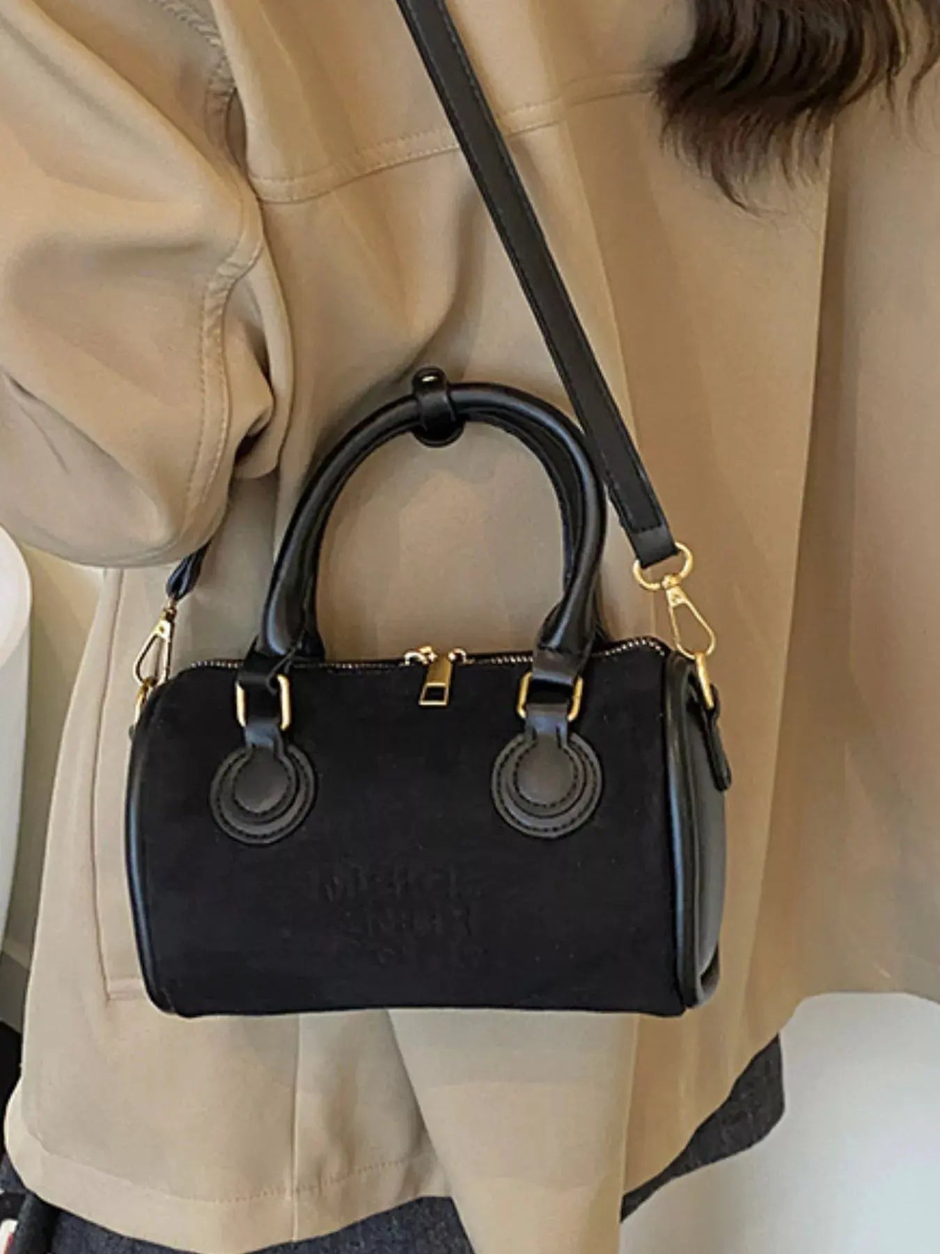 Barrel Crossbody Bag with Top Handle by Partner Label