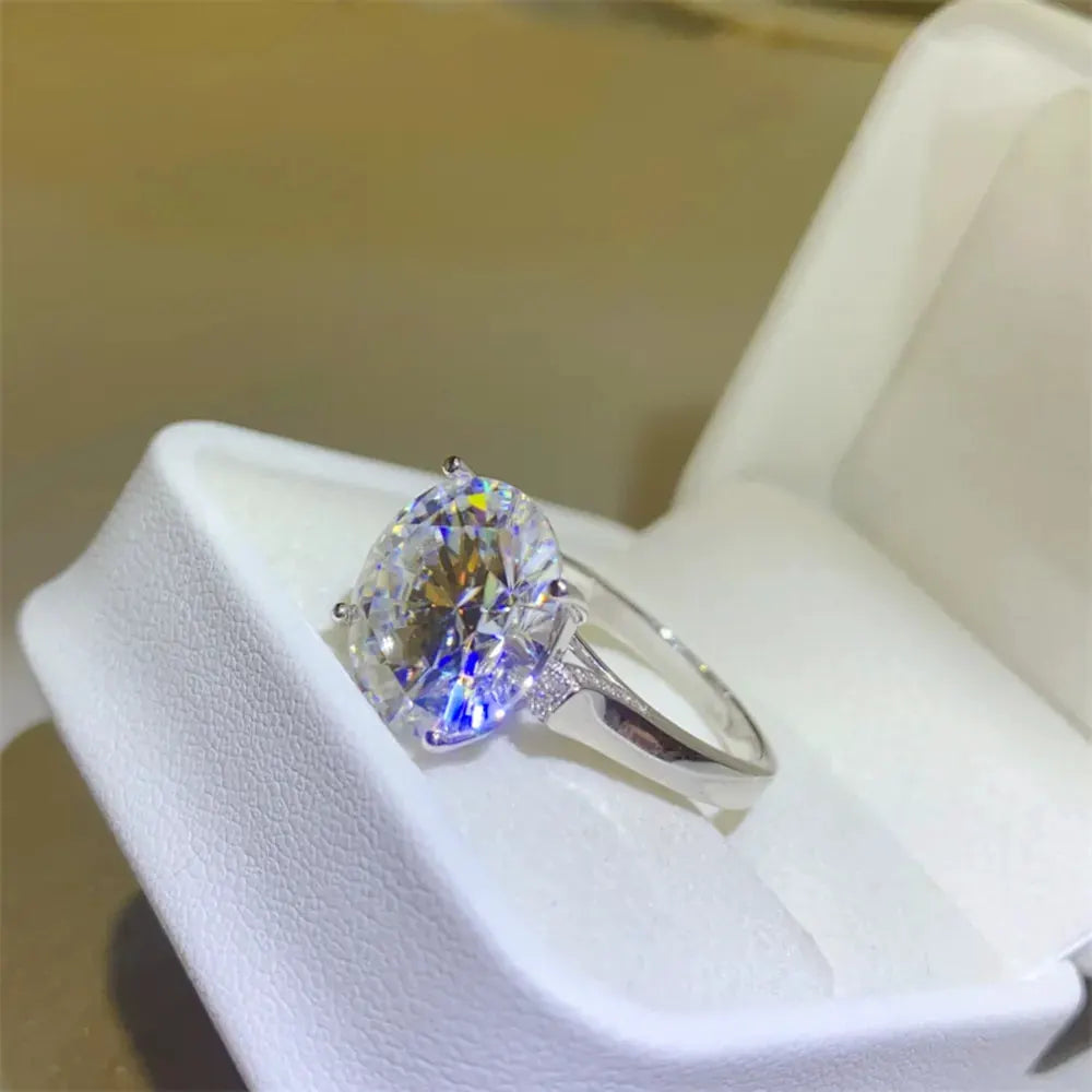 10 Carat Moissanite 925 Sterling Silver Ring by Partner Label