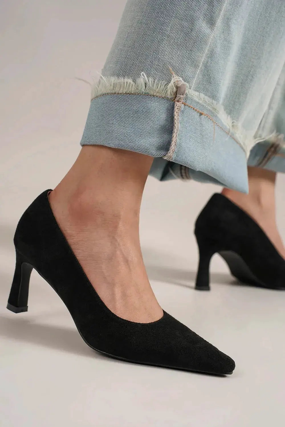 Beast Fashion Faux Suede Point Toe Pumps by Beast Fashion