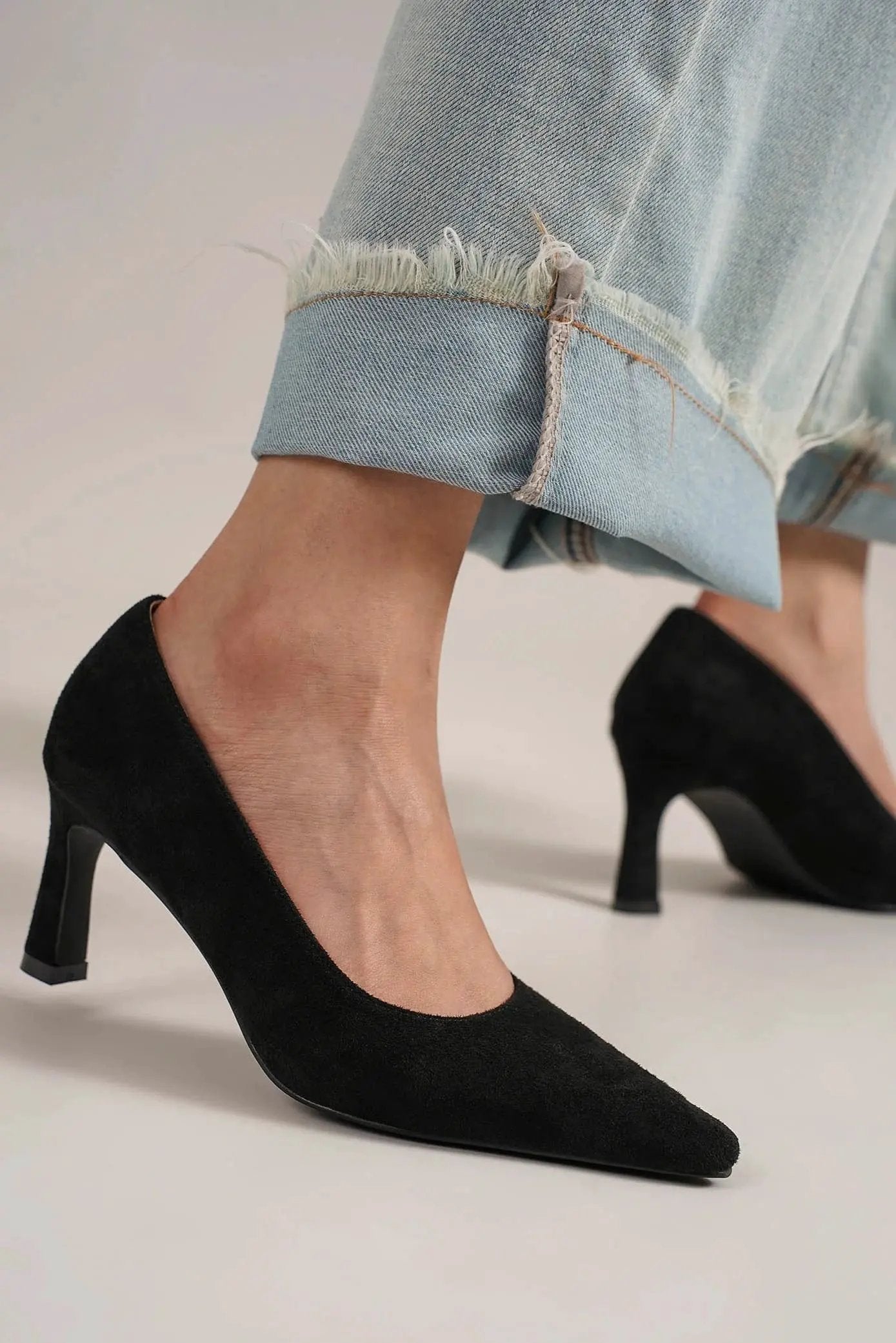 Beast Fashion Faux Suede Point Toe Pumps by Beast Fashion