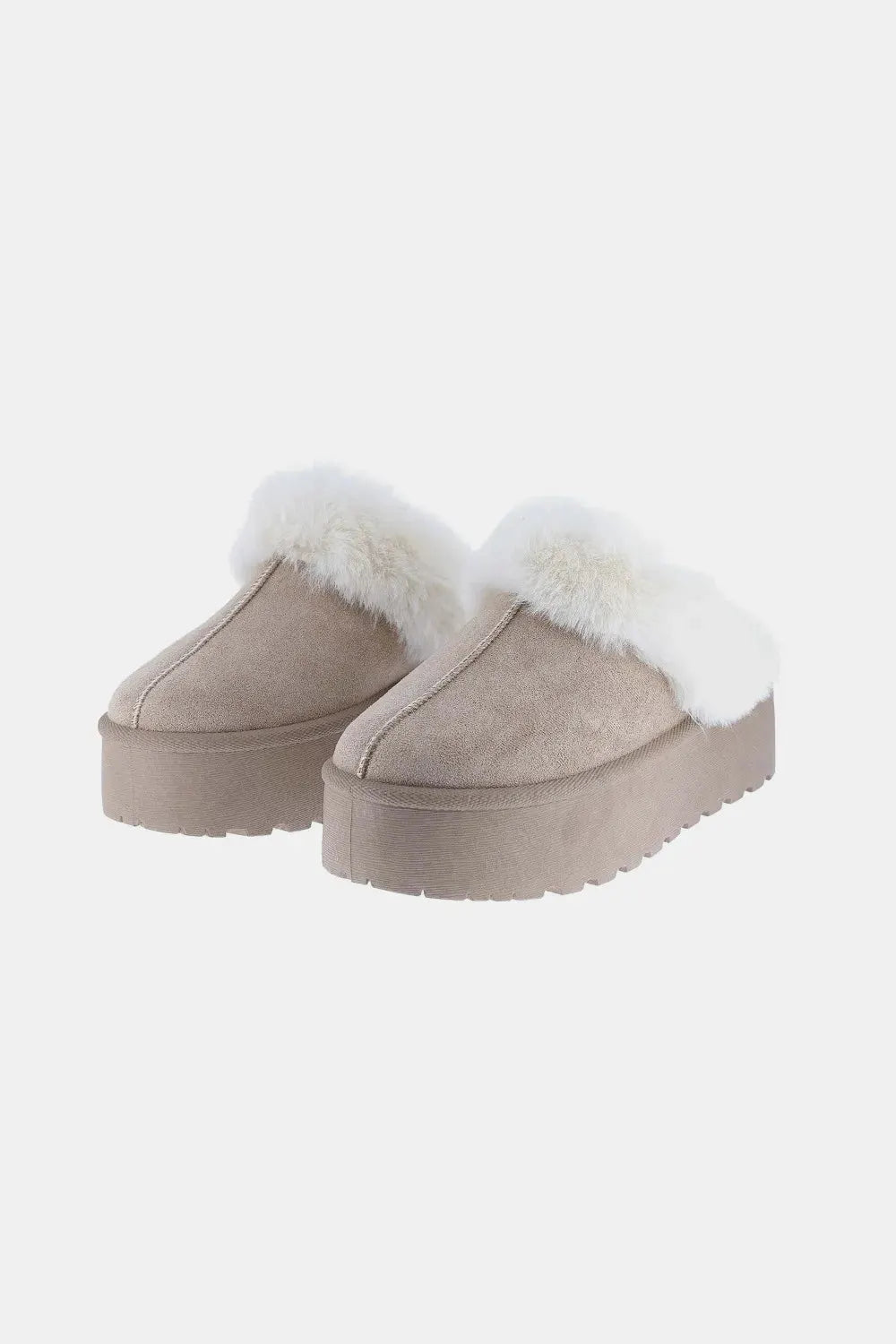 Weeboo Thick Bottom Fur Trim Snow Slippers by Weeboo