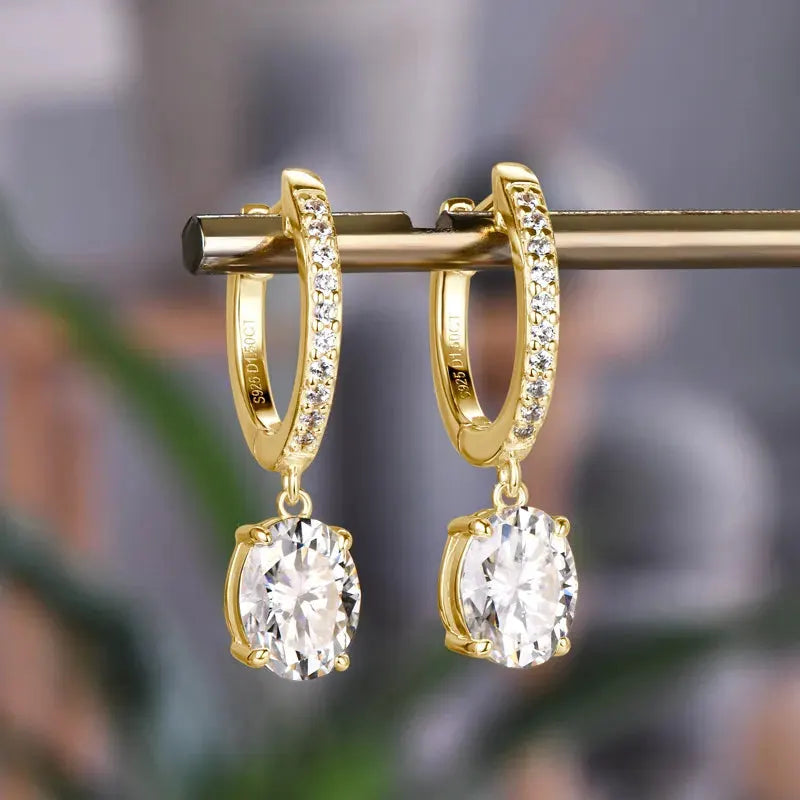 3 Carat Moissanite 925 Sterling Silver Earrings by Partner Label