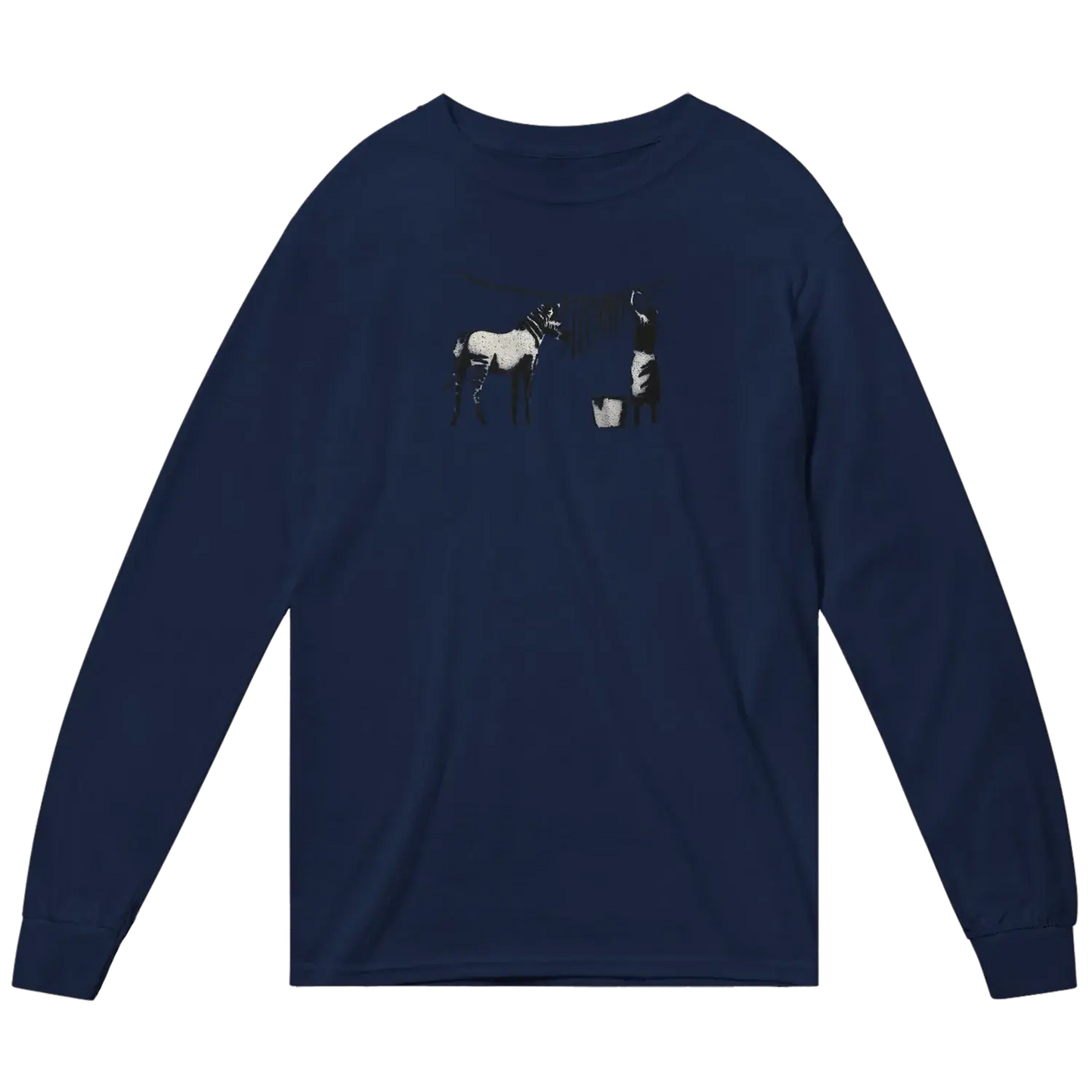 Banksy Zebra Stripes Artwork Long Sleeve Shirt by Art-O-Rama Shop